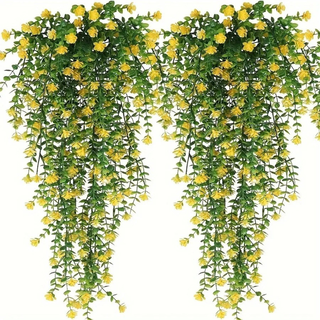 Artificial Hanging Plants 3 Pcs Faux Eucalyptus Vines Fake Outdoor UV Resistant