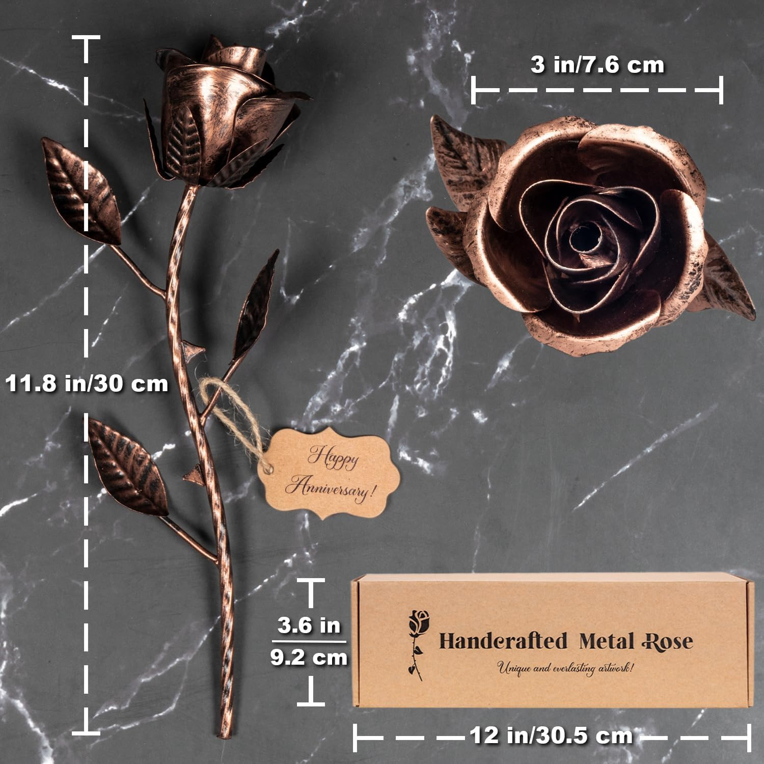 7 Year Copper Rose Anniversary Gift Wife Husband