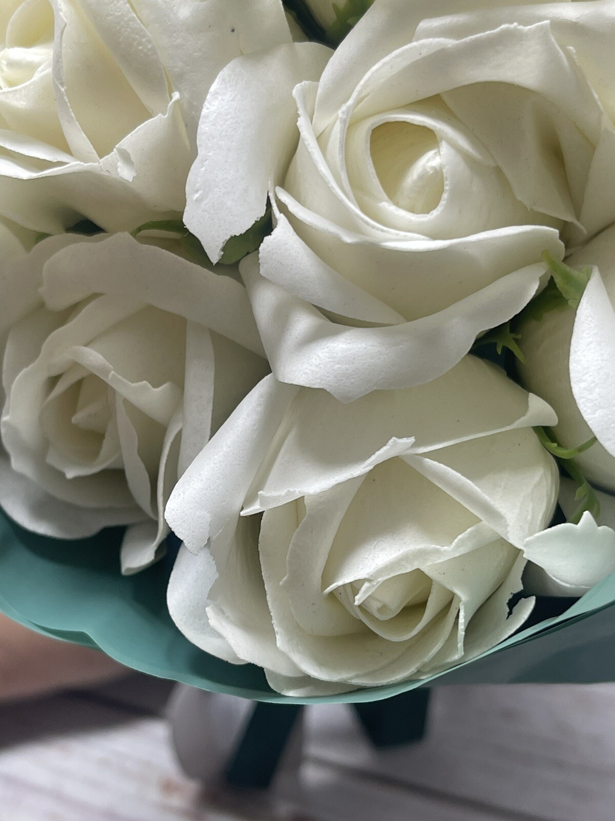 Artificial Whit Roses Flowers Bouquet of 11 White Roses Faux Roses Deco Nice
