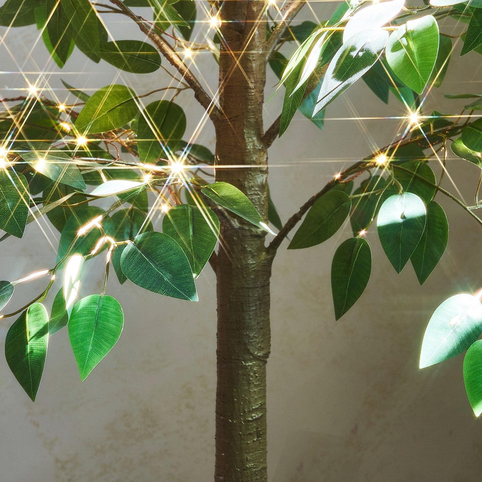 Artificial Ficus Silk Tree Lights 6FT 264 LED Fairy Lights, Faux Plant Tree w…