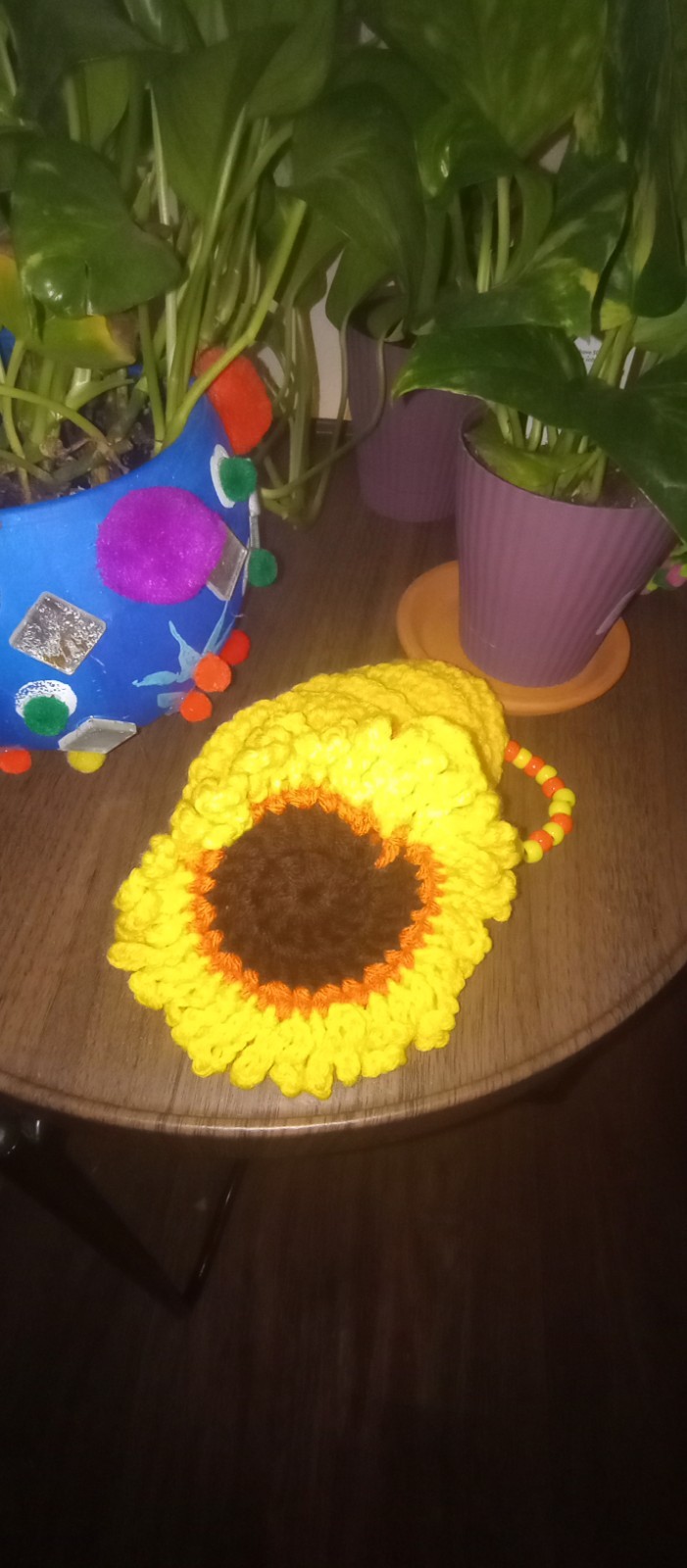 Crochet Sunflower Spinner Home and Garden Decor