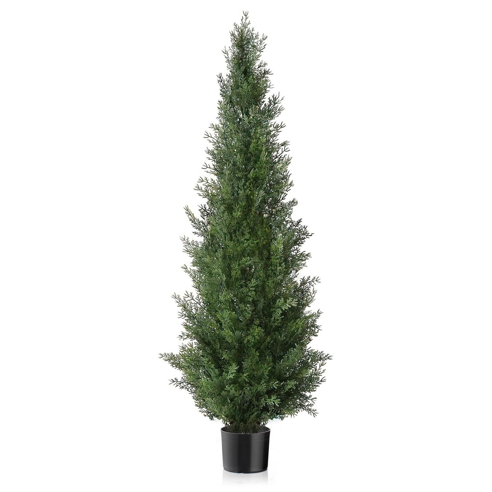Two Pre-Potted 3 Feet Faux Cedar Tree, Lifelike UV Protected Front Door Decor…