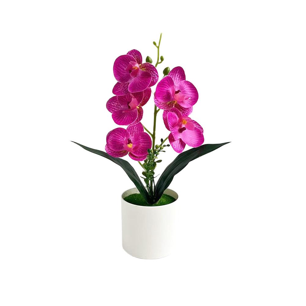 5 Flower Artificial Phalaenopsis Orchid Potted Plant for Wedding Home Decor