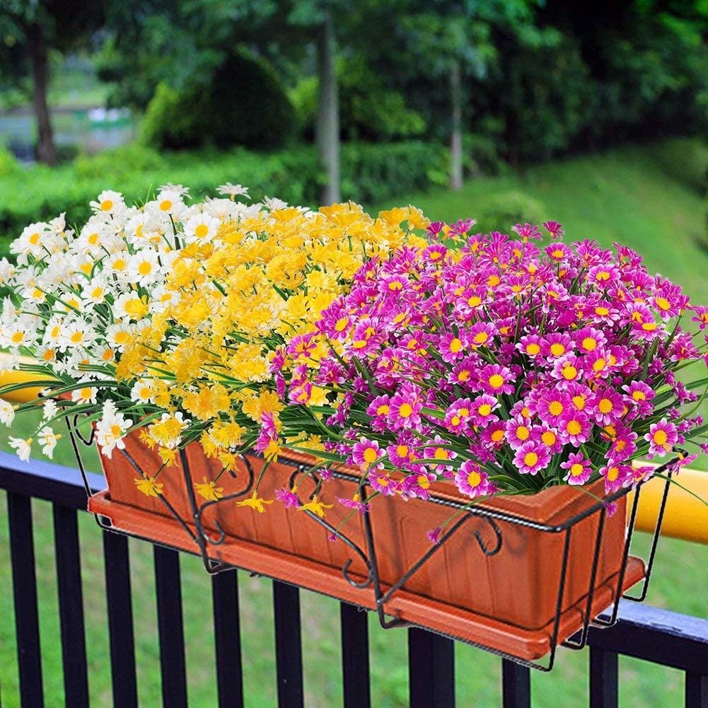 Large Faux Daisy Sunflowers – Indoor Outdoor Decor Pack of 8