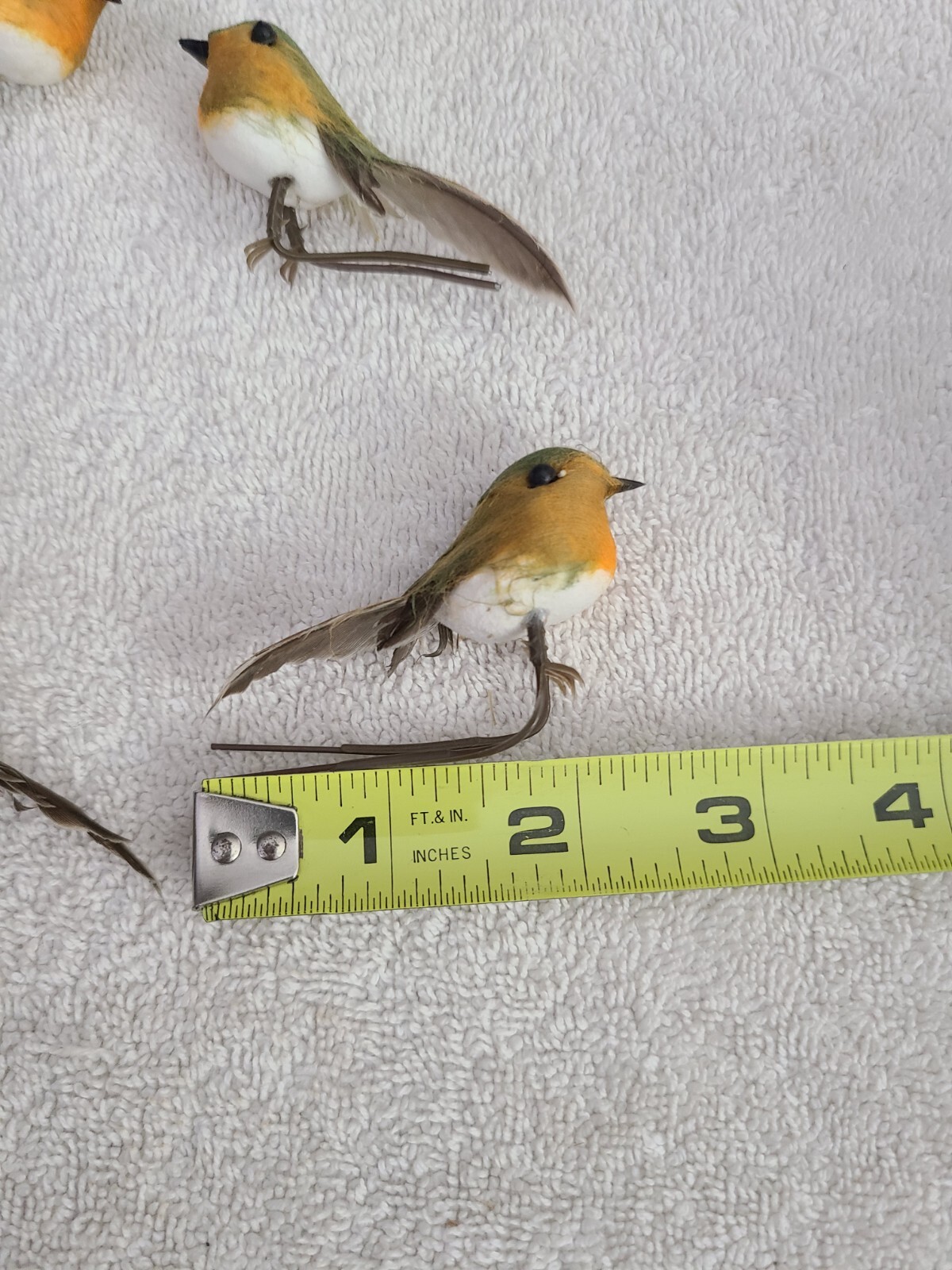 7 ARTIFICIAL FEATHER ROBIN BIRD FLOWER PICK/DECOR MINIS