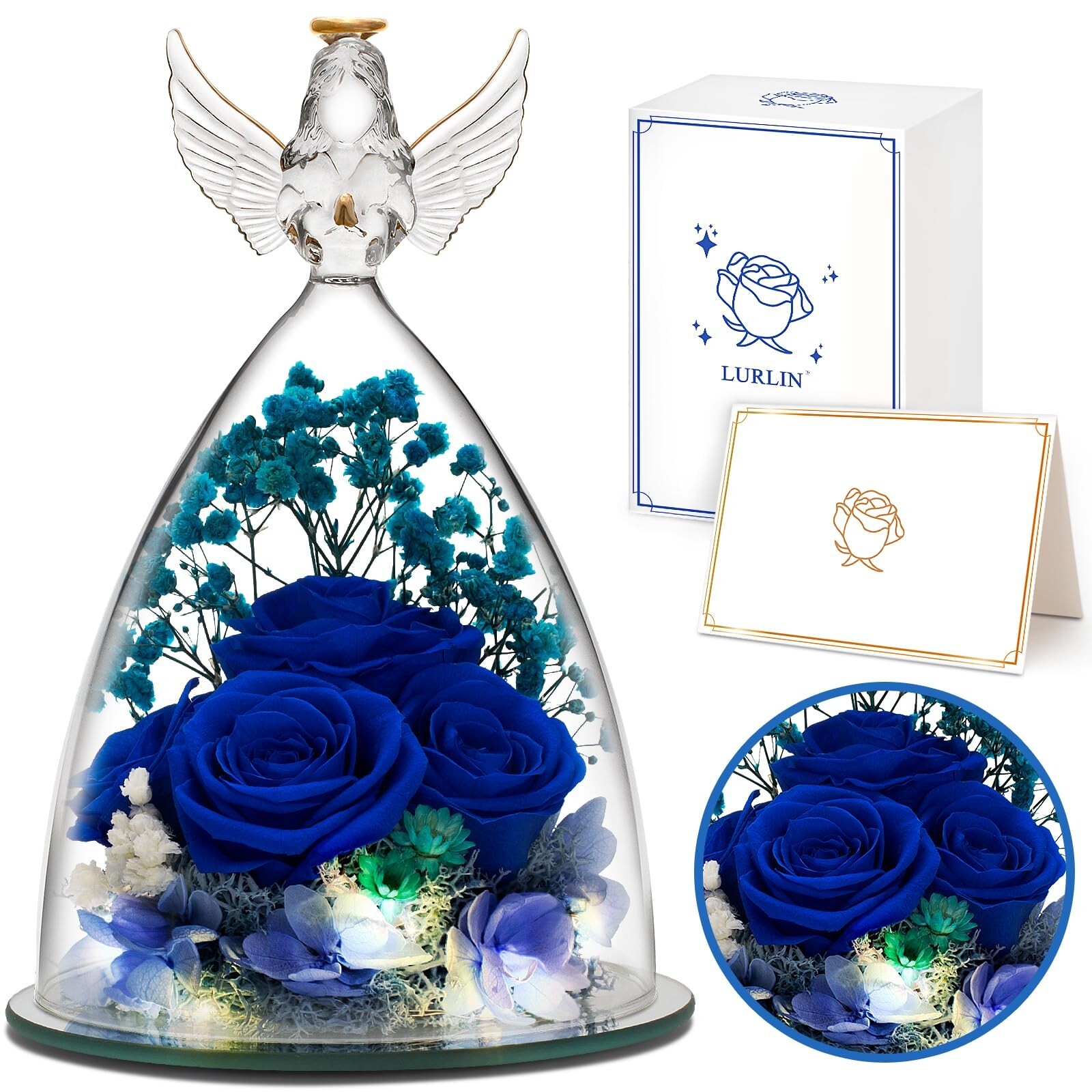 Birthday Day Rose Gifts for Women, Preserved Flowers Rose Gift for Mom, Glass…