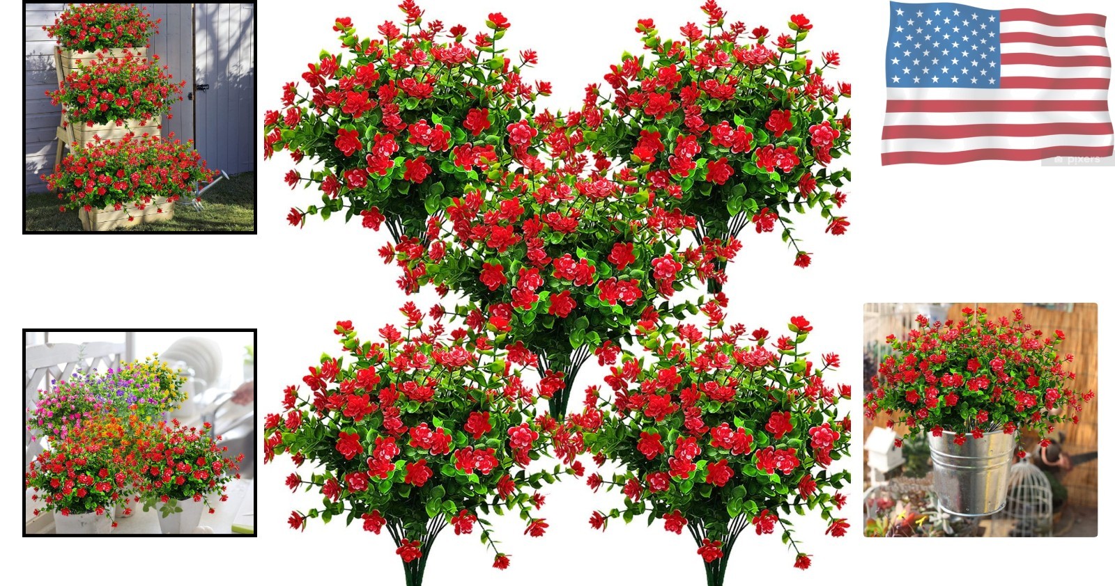 Vibrant 10 Bundles of Red-Eucalyptus Artificial Shrubs – Indoor & Outdoor Decor