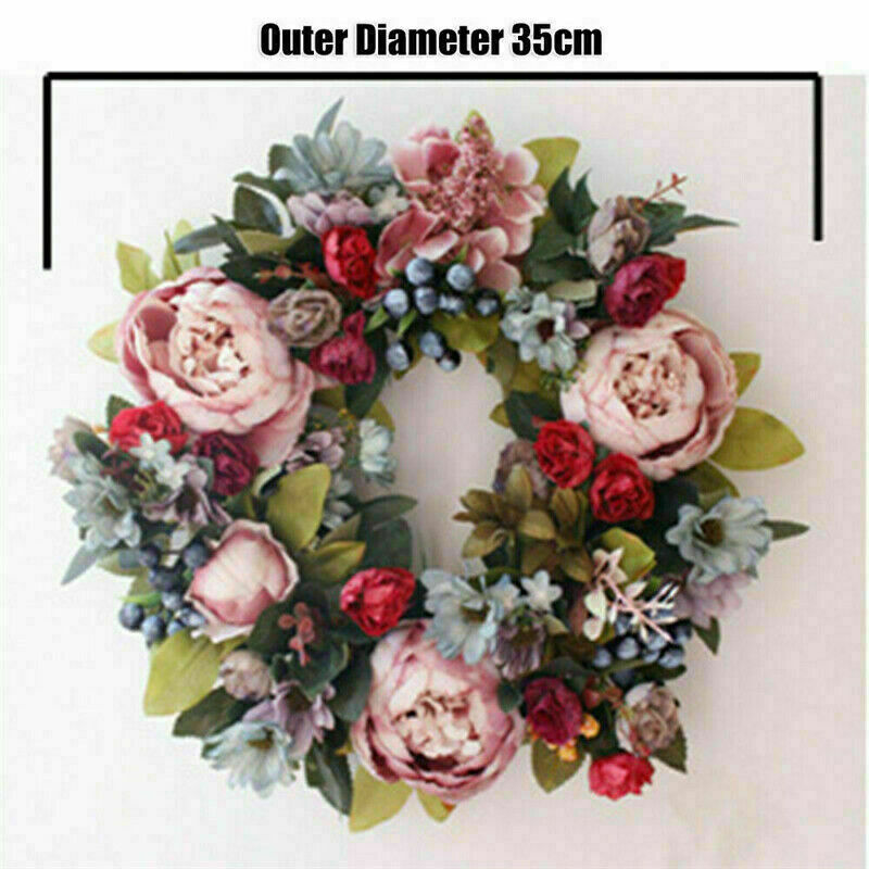 35cm Creativity Artificial Flowers Wreath Peony Garland Door Wreath Home Decor