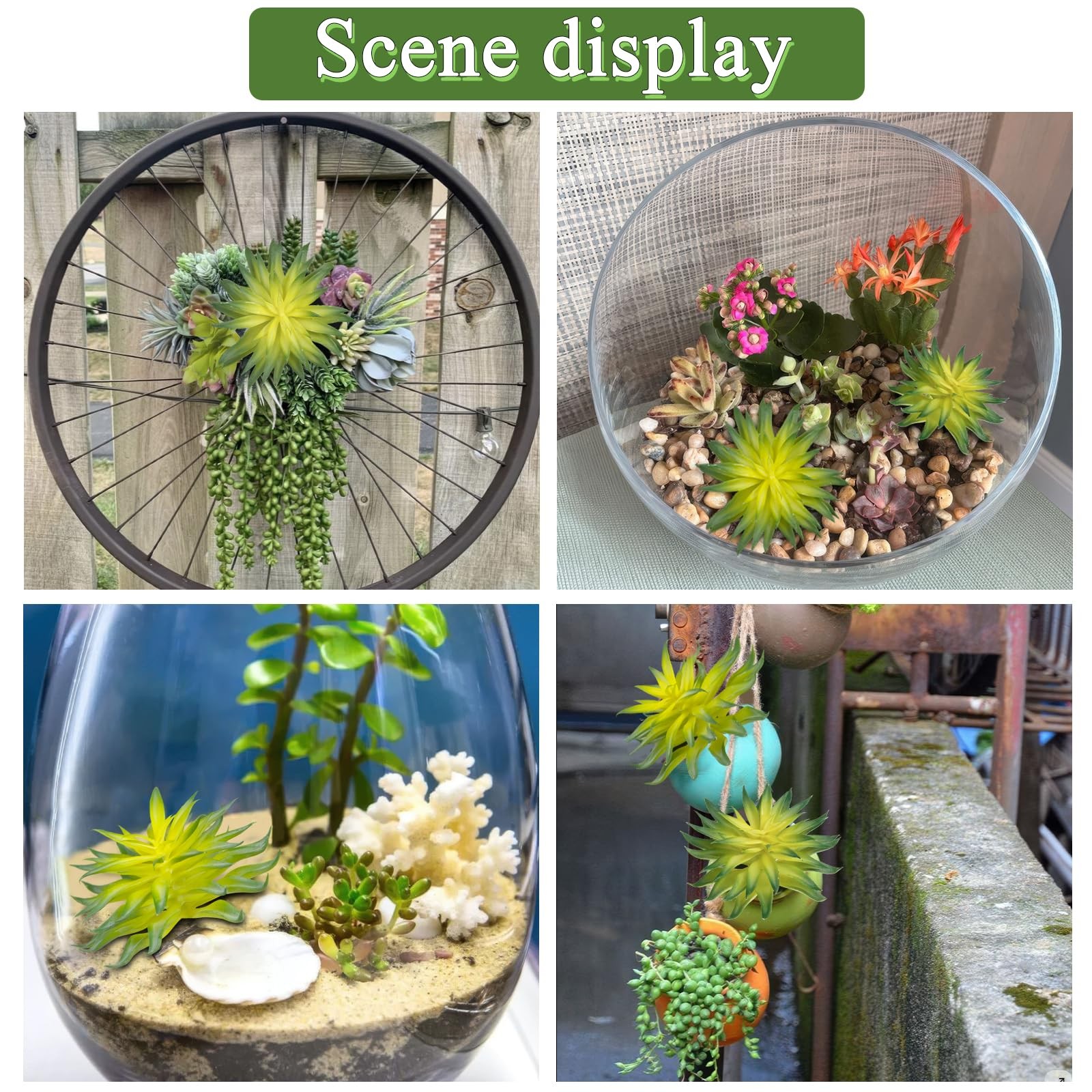 3 Pcs Artificial Succulent Plants Unpotted Mini Faux Succulents Realistic Fake C