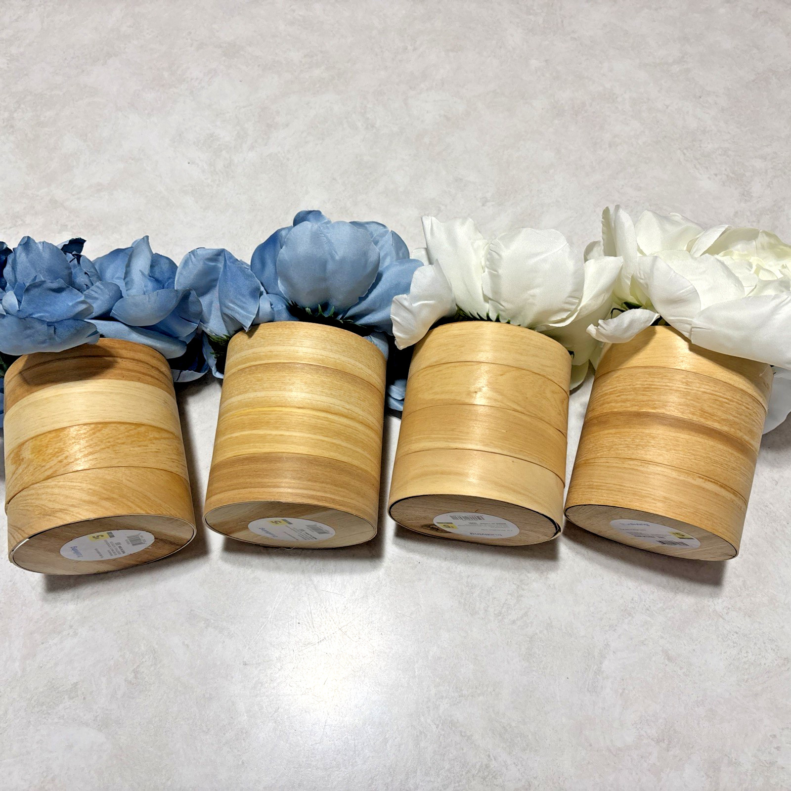 Set of 4 True Living Artificial Blue & White Flowers Decorations, NWT