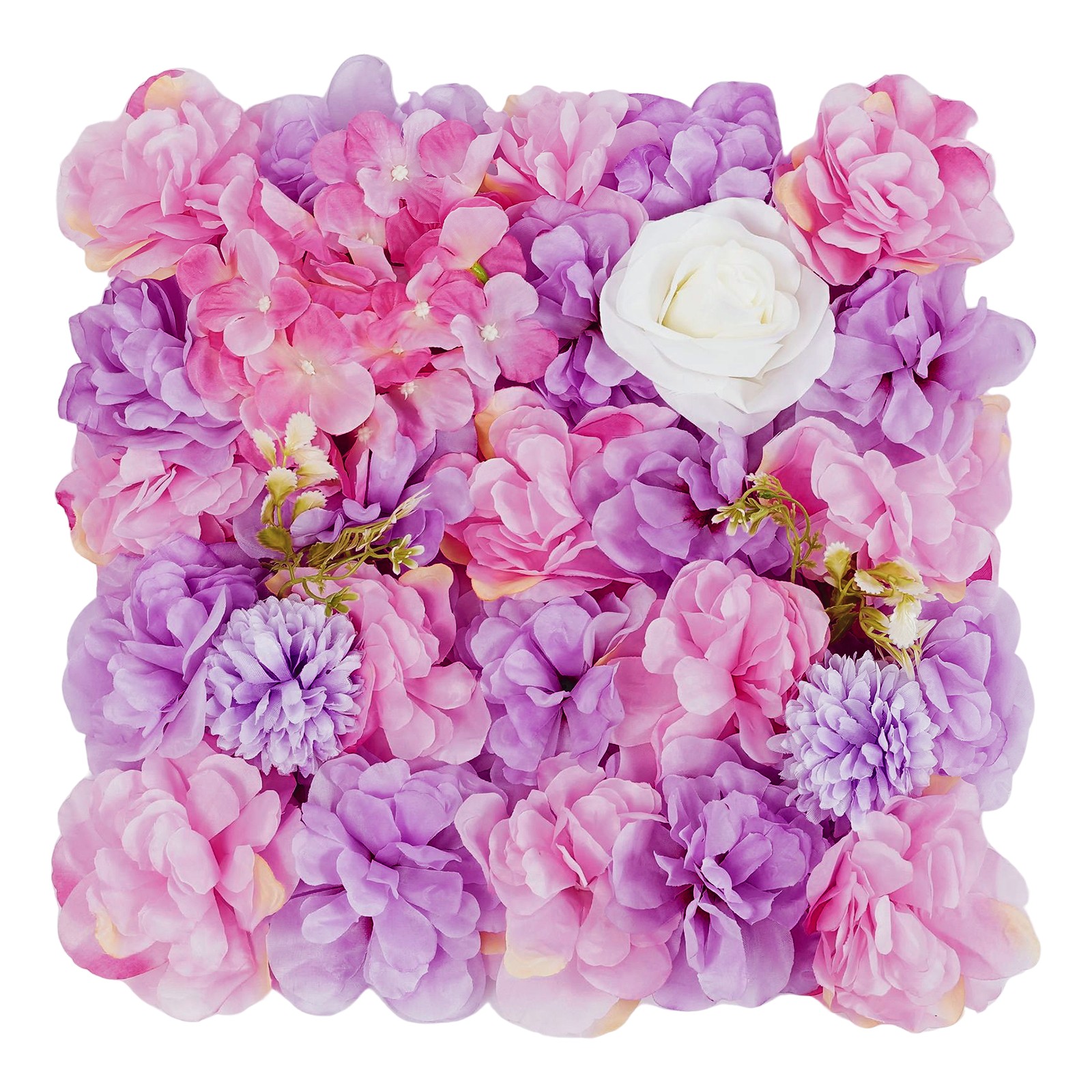 6Pieces 3D Flower Wall Panels Artificial Floral Backdrop Decor Faux Flower Panel
