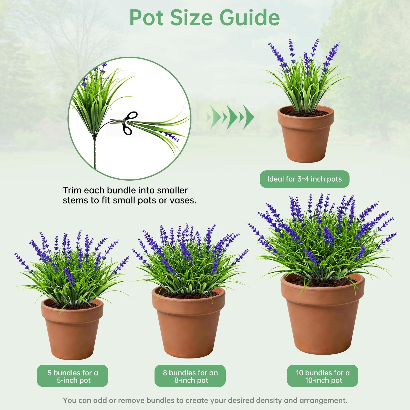 15 Bundles UV Resistant Faux Plants & Flowers – Adjustable Height Indoor/Outdoor