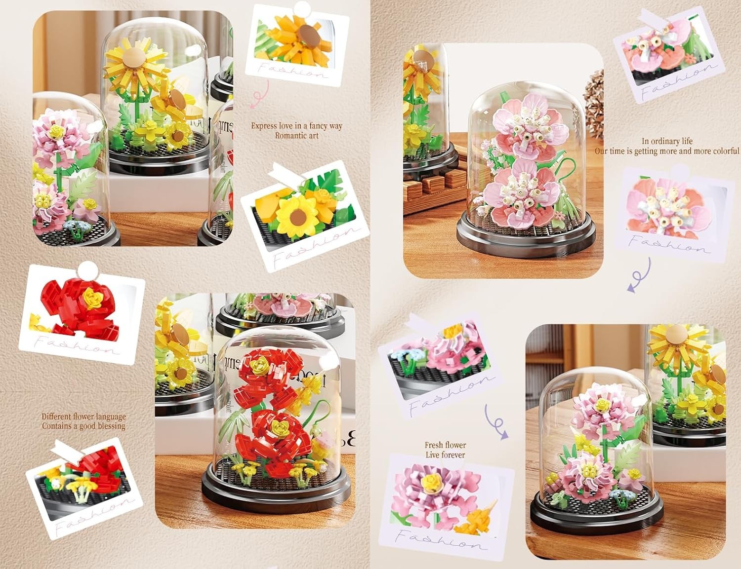 Hibiscus Legend Home Bouquets Dust Cover Set Building Toy | Creative Assembly…