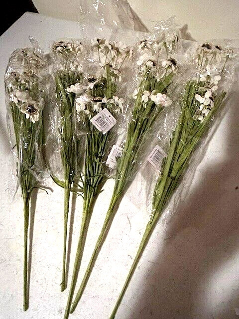 Lot 5 new White Flower Stems