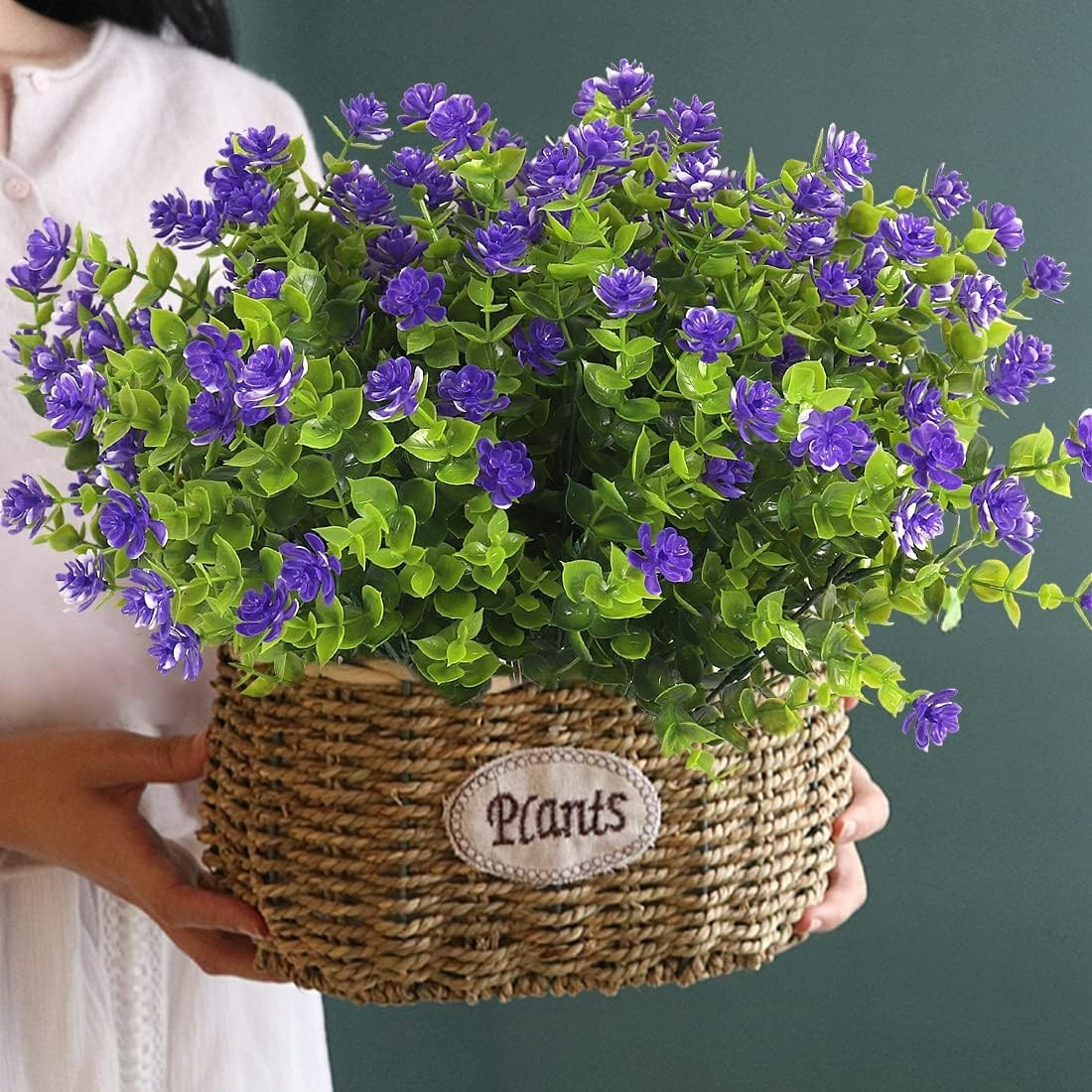 Handmade Faux Lotus & Eucalyptus Plants – 12 Bundles for Effortless Spring Decor