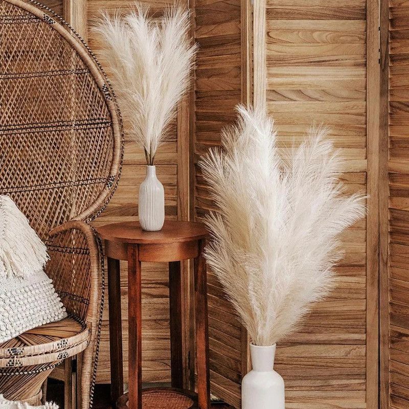 5pcs Artificial Pampas Grass Bouquet Faux Dried Plant For Home Living Decor NEW