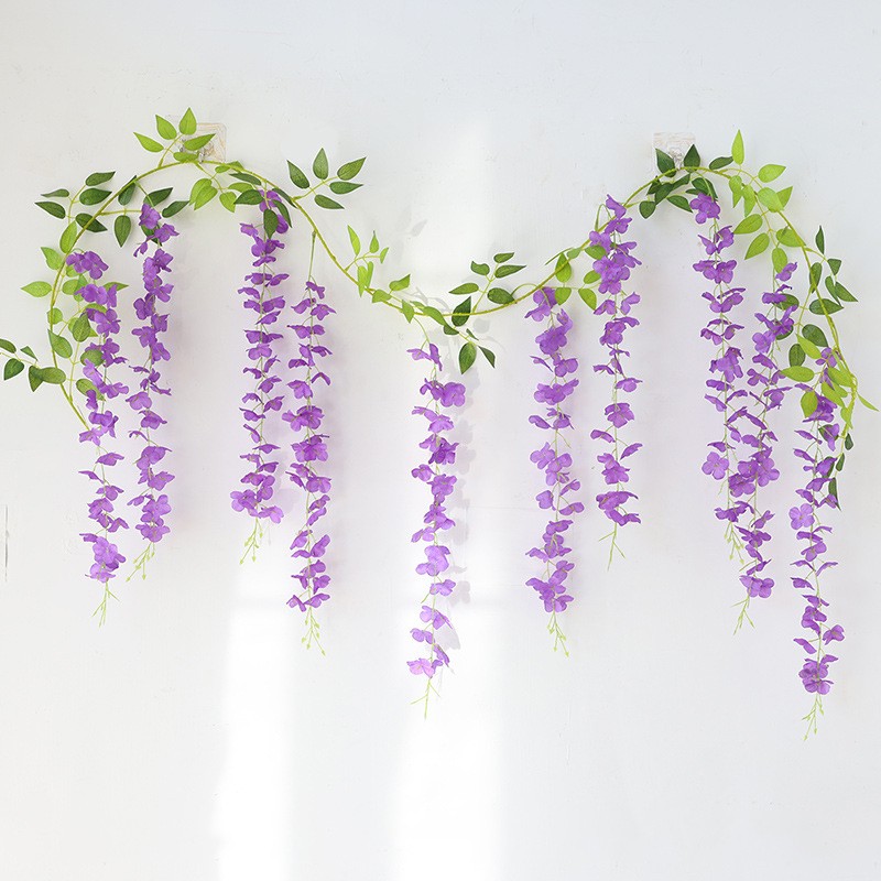 Artificial Rattan Fake Flower Strings Hanging Garland Outdoor Home Decoration