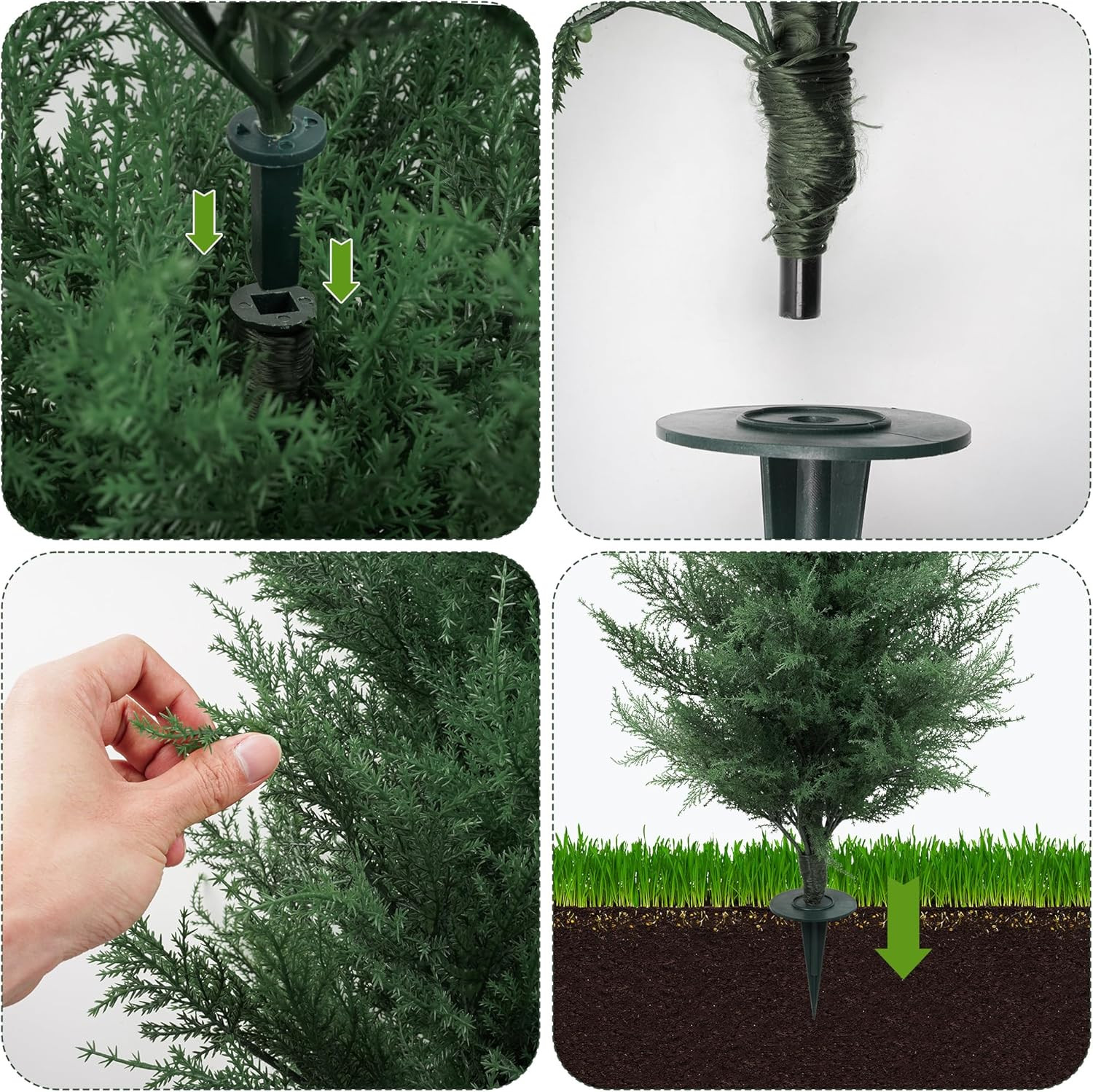 36″ UV Protected Artificial Cedar Tree with Lights for Outdoor Decor