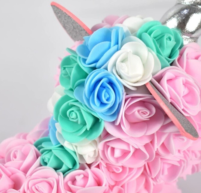 Rose Flower Unicorn Handmade Flower Mythical Beast Simulation Foam Valentine’s