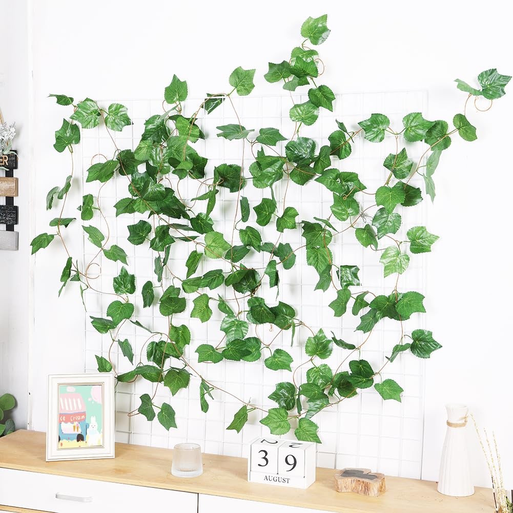 Elegant 38 Ft Autumn Artificial Grape Leaf Garland – 5 Strands, Highly Realistic