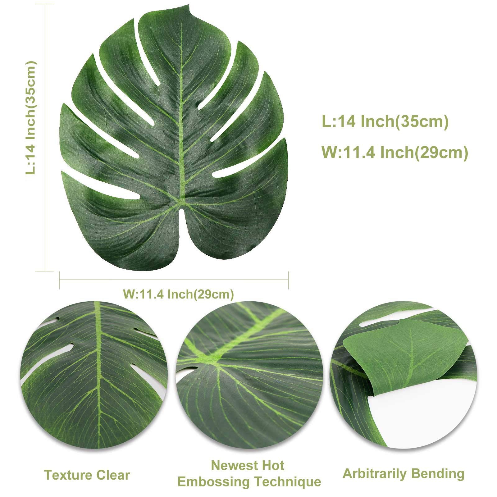 48 Pcs Palm Leaves, Artificial Tropical Monstera Fake Leaves, Fake Palm Leaf …