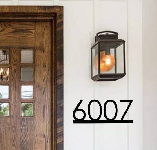 Metal house number sign home address horizontal address number numbers