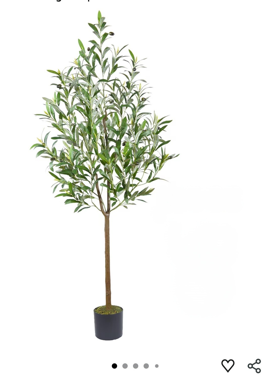 5 ft Artificial Olive Plants with Realistic Leaves and Natural Trunk
