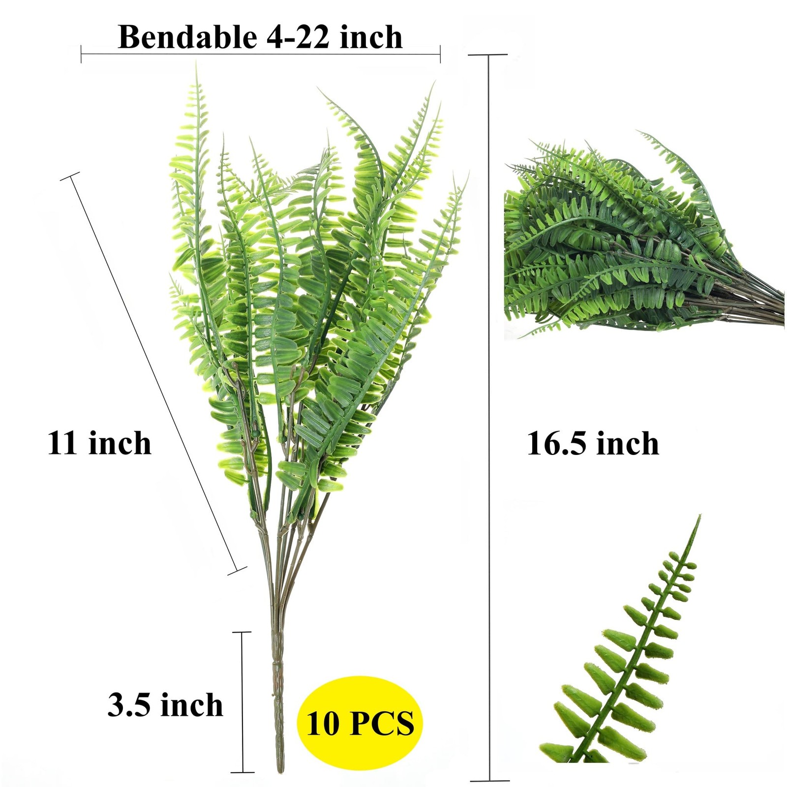 Boston Ferns Artificial Plants Bulk Faux Greenery Plastic Shrubs Real-Touch B…