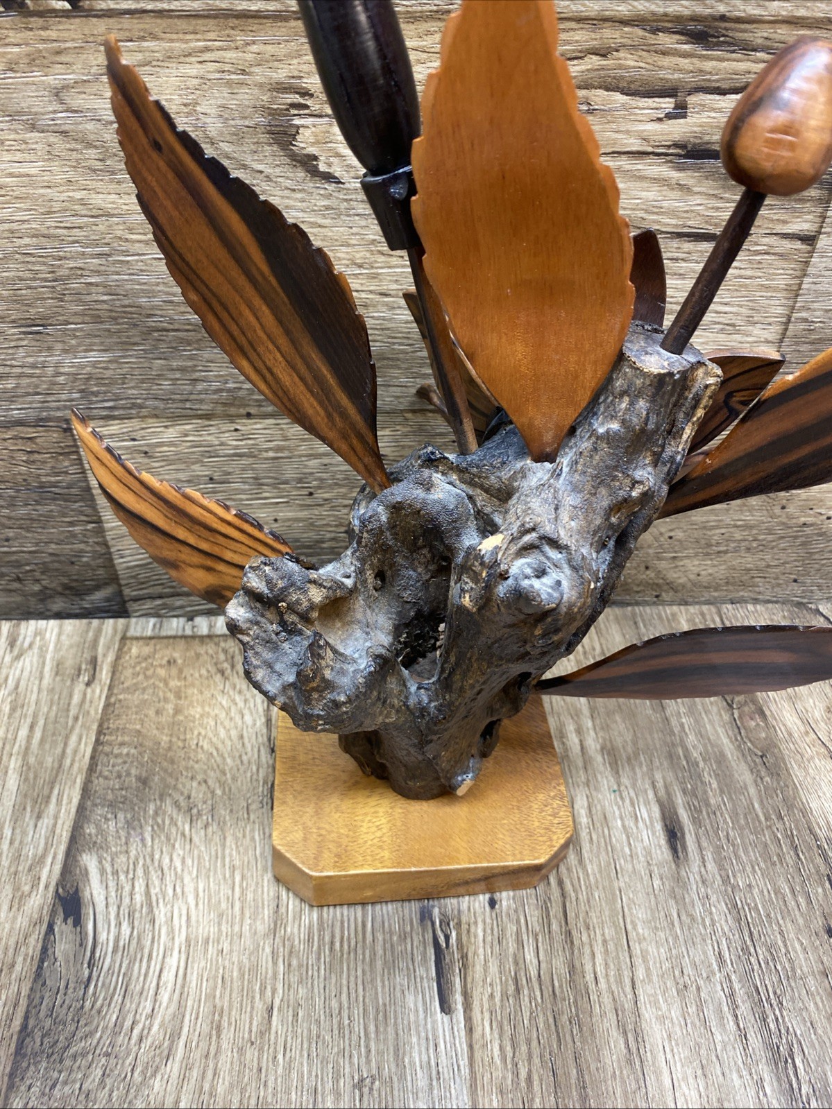 Wood Flower Arrangements Carved Hardwood Decor