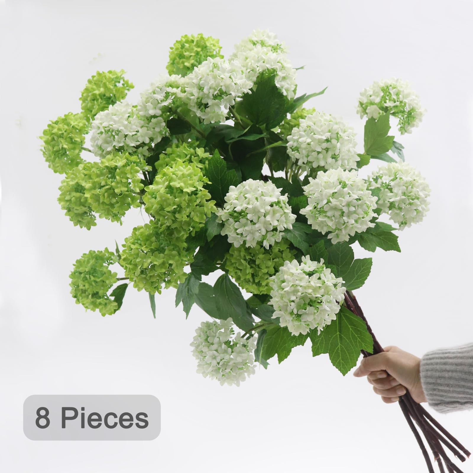 Hydrangea Artificial Flowers Fake Hydrangeas – Silk Flowers 4 Pack 28 Inch Long