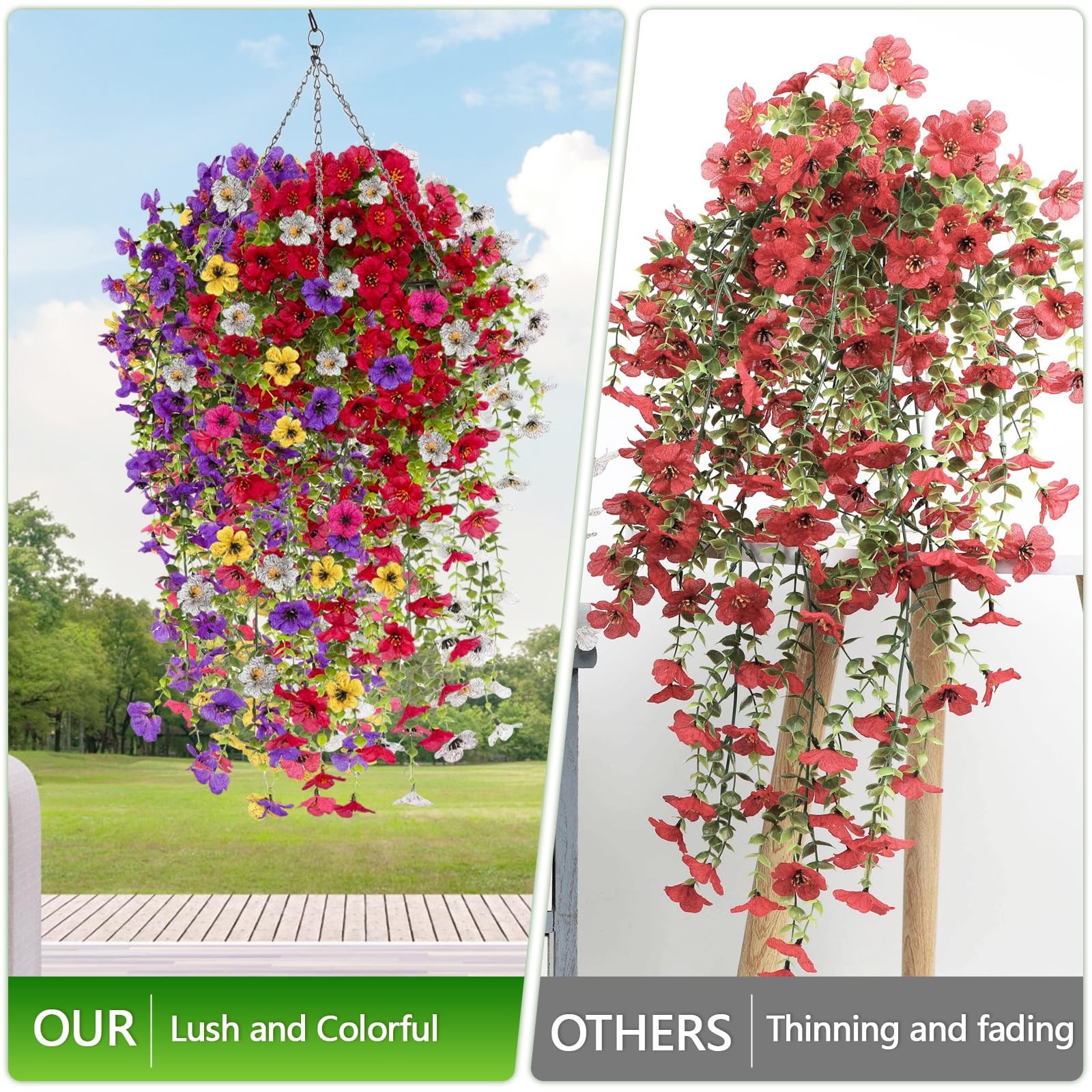smelihomiy Artificial Hanging Flowers, Imitation Silk Wisteria Vines, Suitabl…
