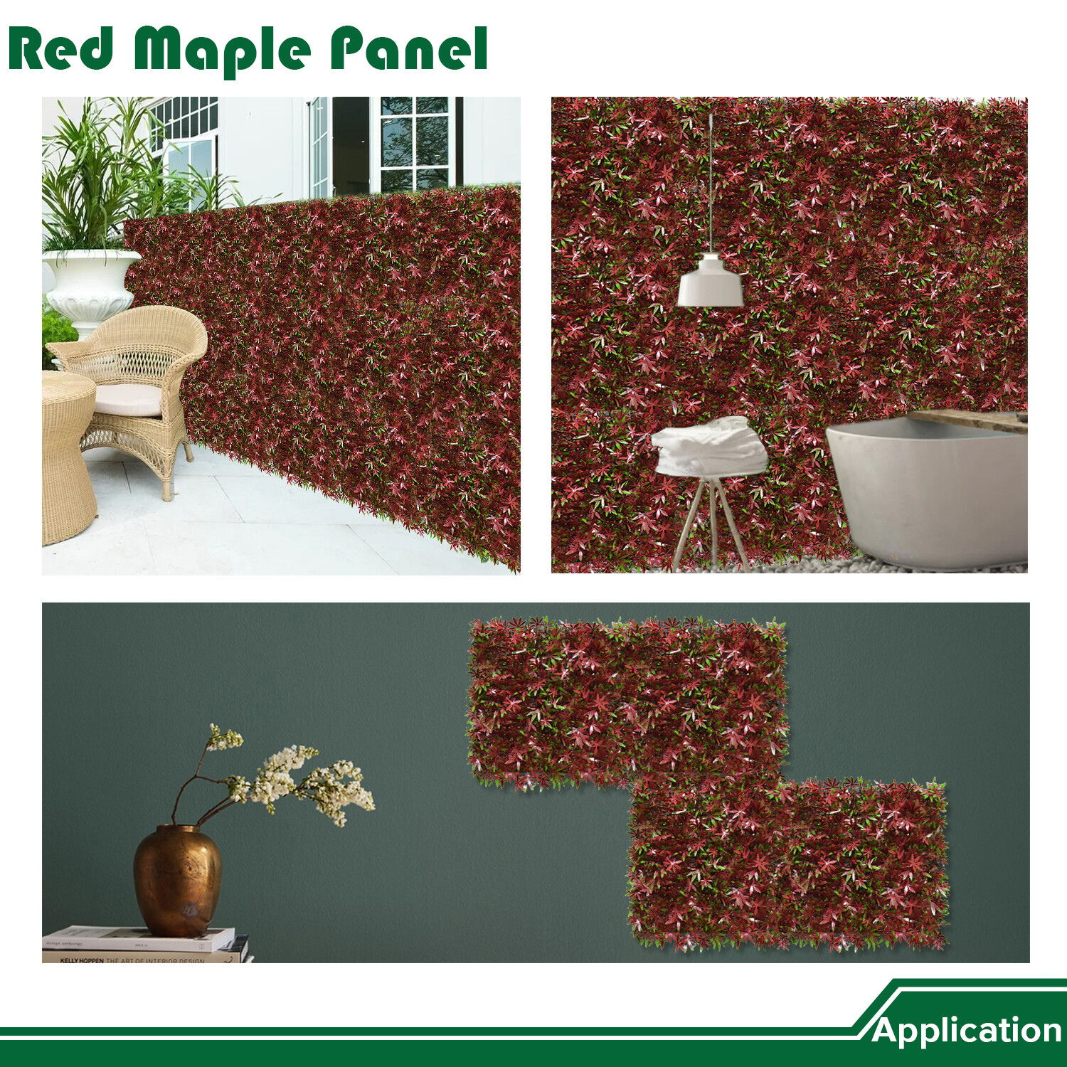 20″ Artificial Faux Red Maple Leaf Grass Mats Home Hedge Festival Decor