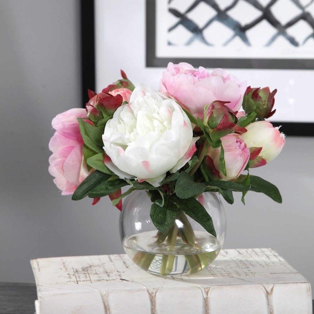 Blaire – 10 inch Peony Bouquet – 10 inches wide by 10 inches deep Accessories