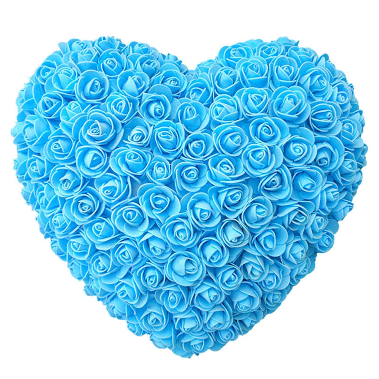 8″ Artificial Rose Blue Heart Wall Valentine’s Day Girlfriend Wife Gift w/Box