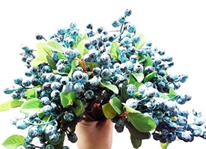 Mistari 10 Pack Artificial Flowers California Faux Blueberries Assorted Sizes