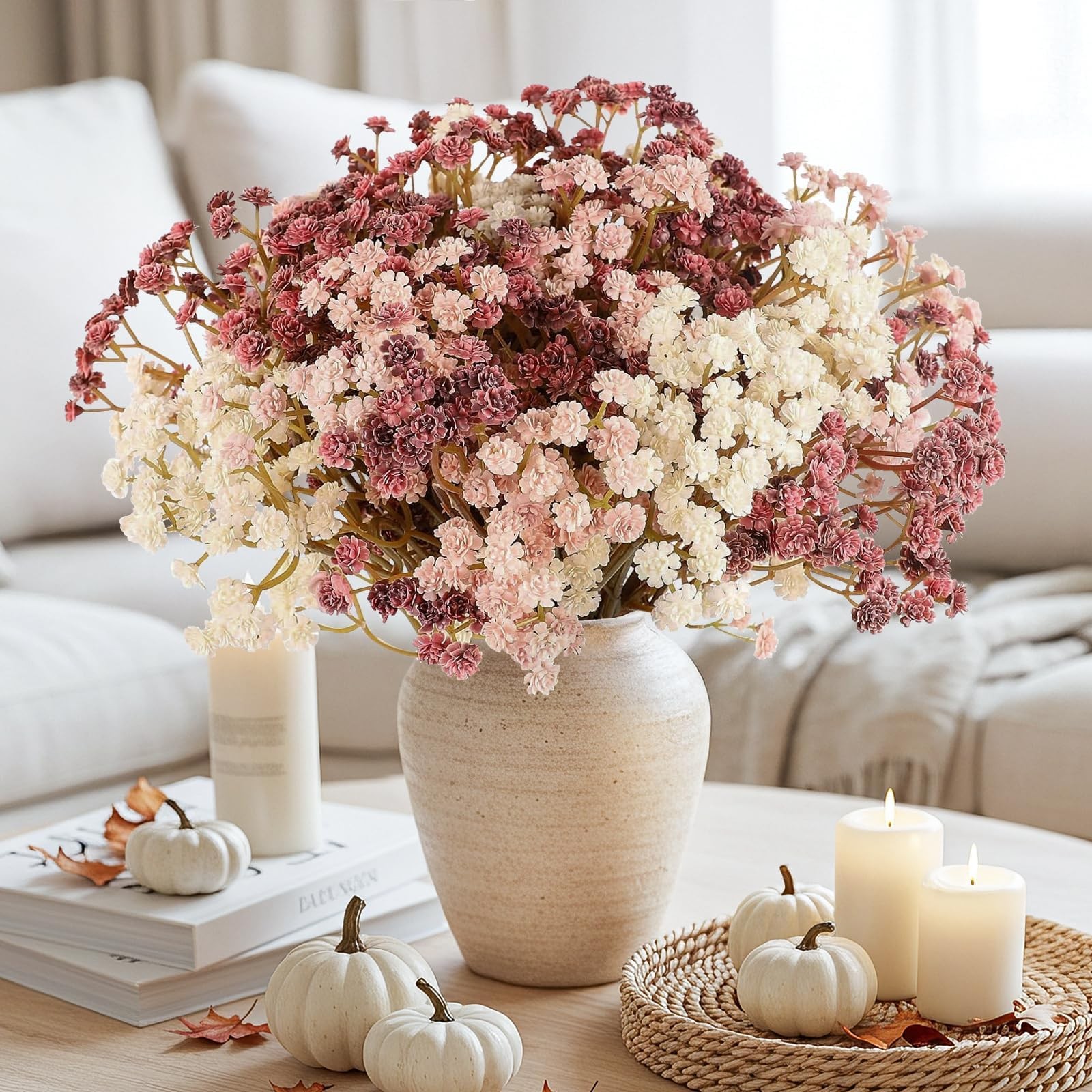 N&T NIETING Baby Breath Flowers Artificial Bulk, 10Pcs Fake Gypsophila Plants…
