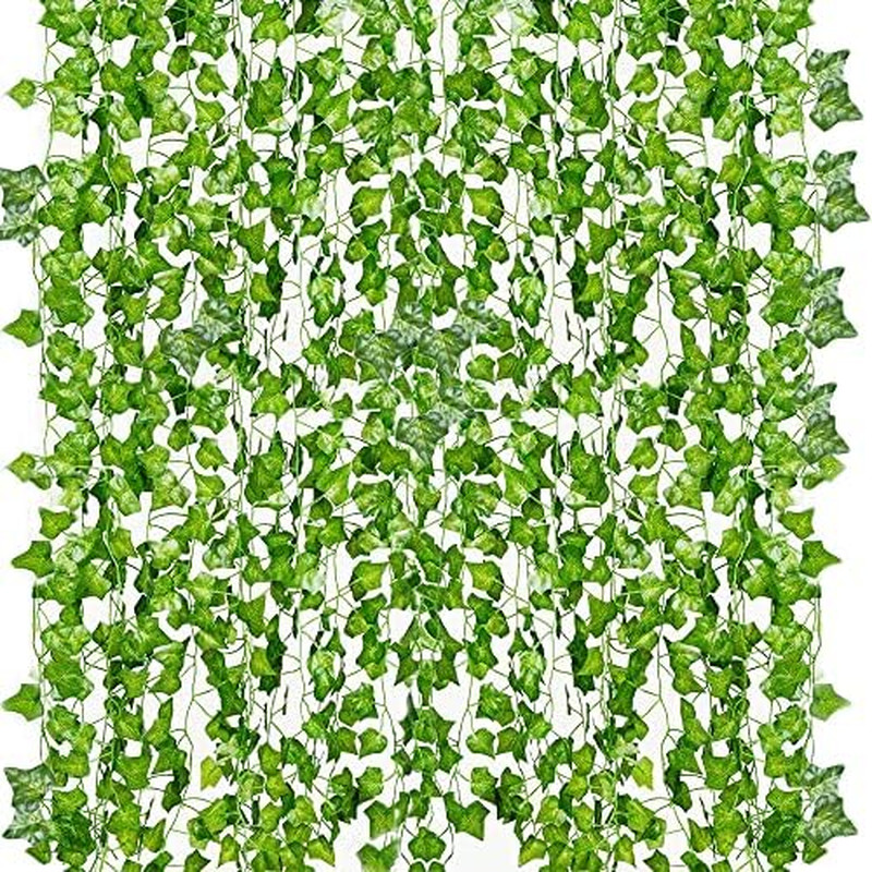 12 Pack 84 Feet Fake Ivy Leaves Vines Artificial Garland Greenery Hanging Pla…