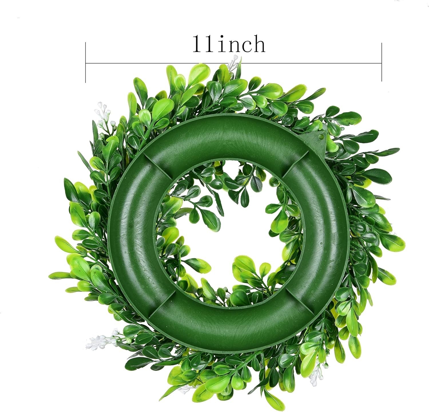 Vibrant 11-Inch Green Wreath with Rustic Bow – Perfect for All Occasions