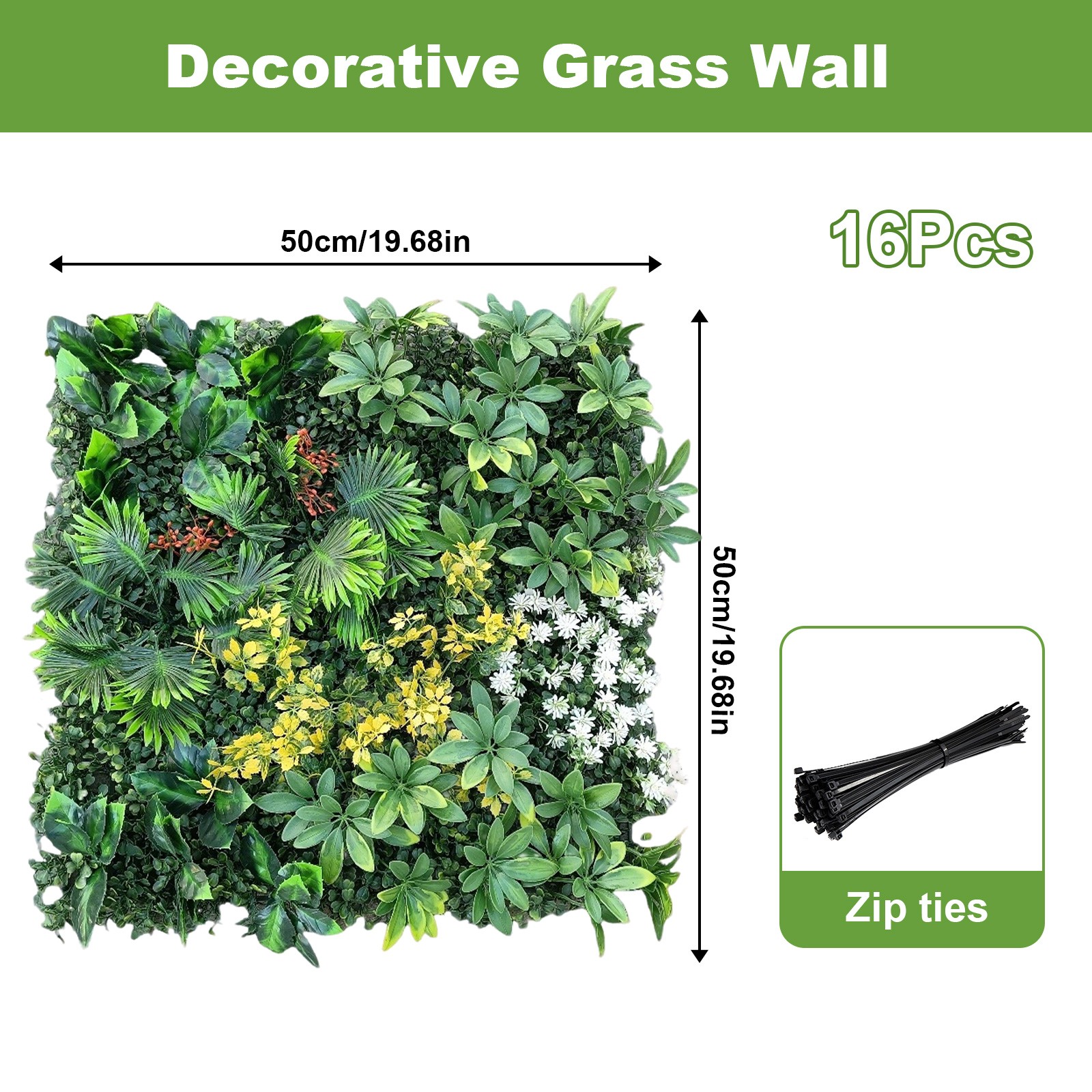Artificial Privacy Fence Grass Panel Boxwood Mat Wall Hedge Decor 20″x20″