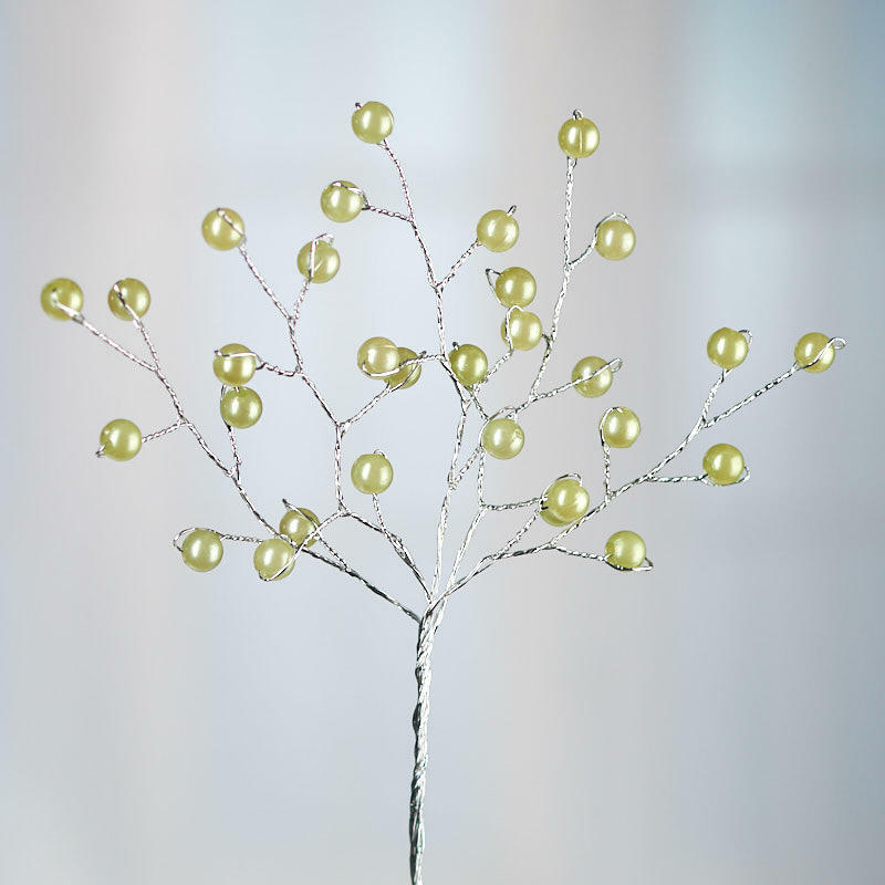 Light Green Artificial Pearl Bead Wired Sprays | 4 Sprays | For Corsages