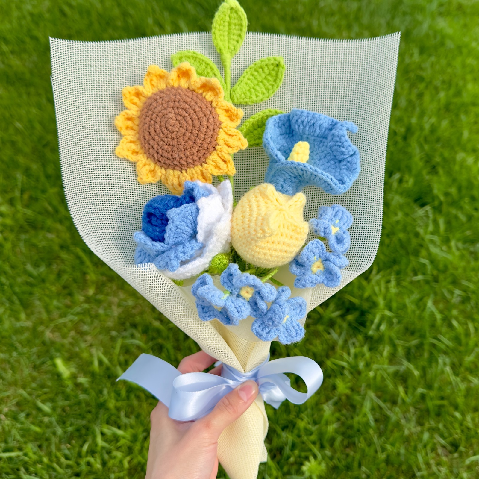 Crochet Flower Bouquet – Handmade Tulip, Rose, Sunflower | Forever Yarn Gift
