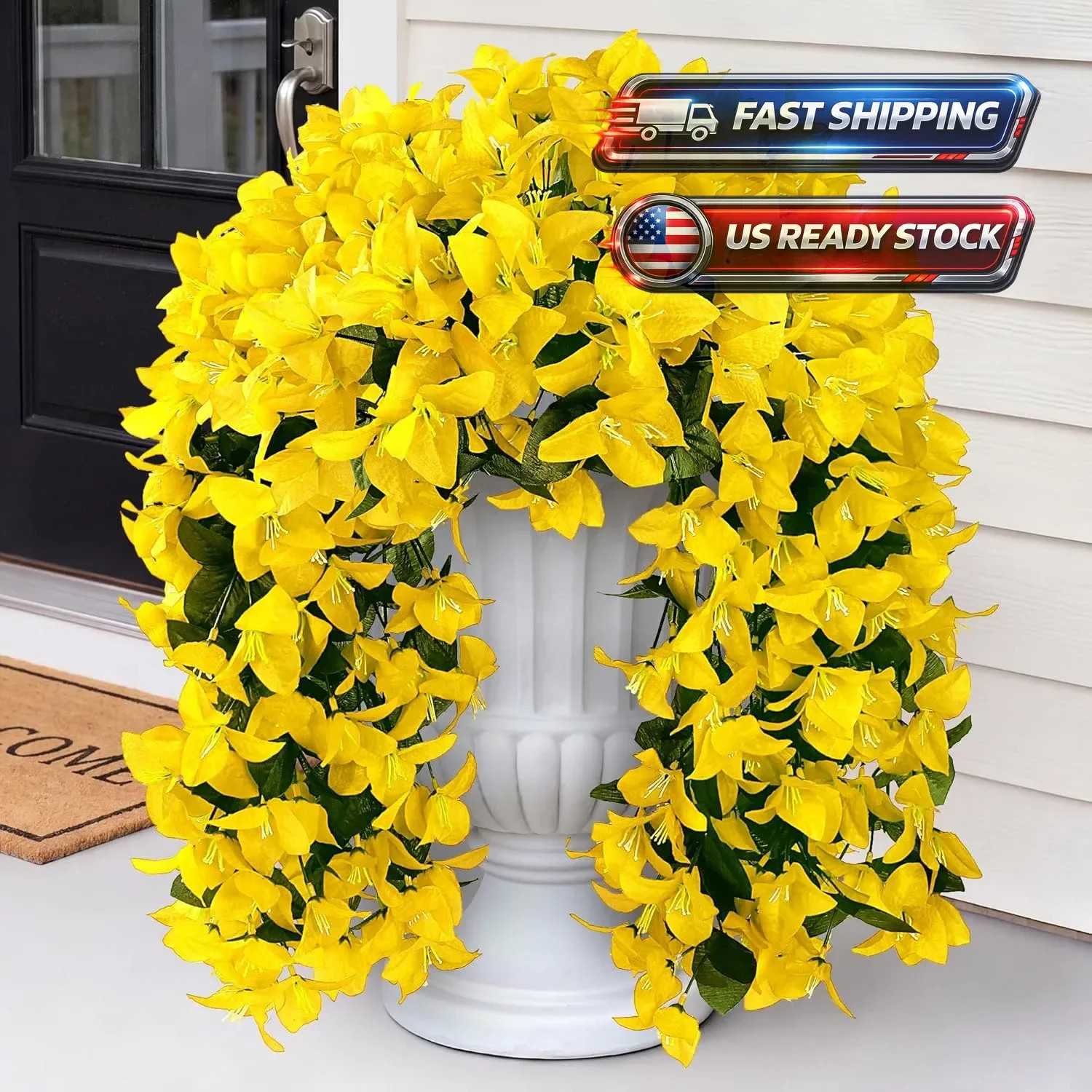 Artificial Fake Hanging Flowers Plants for Outdoor Outside Spring Summer Decorat