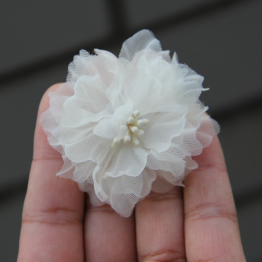 5cm Handmade Chiffon Multilayer Fabric Cored Flowers For DIY Hair Accessories