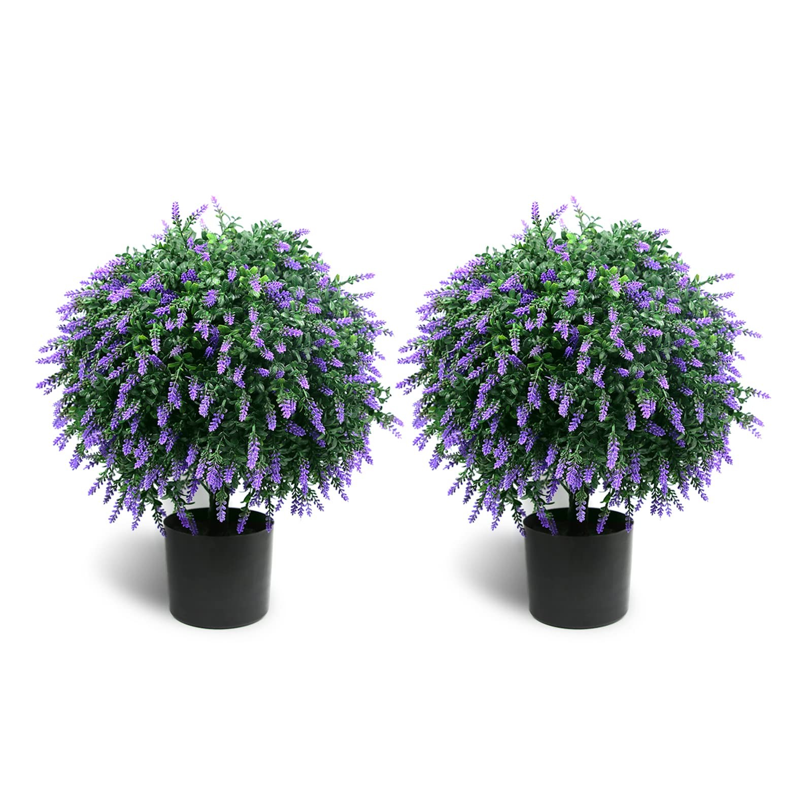 Sunnyglade 21.6in Artificial Lavender Topiary Tree Set of 2 Purple