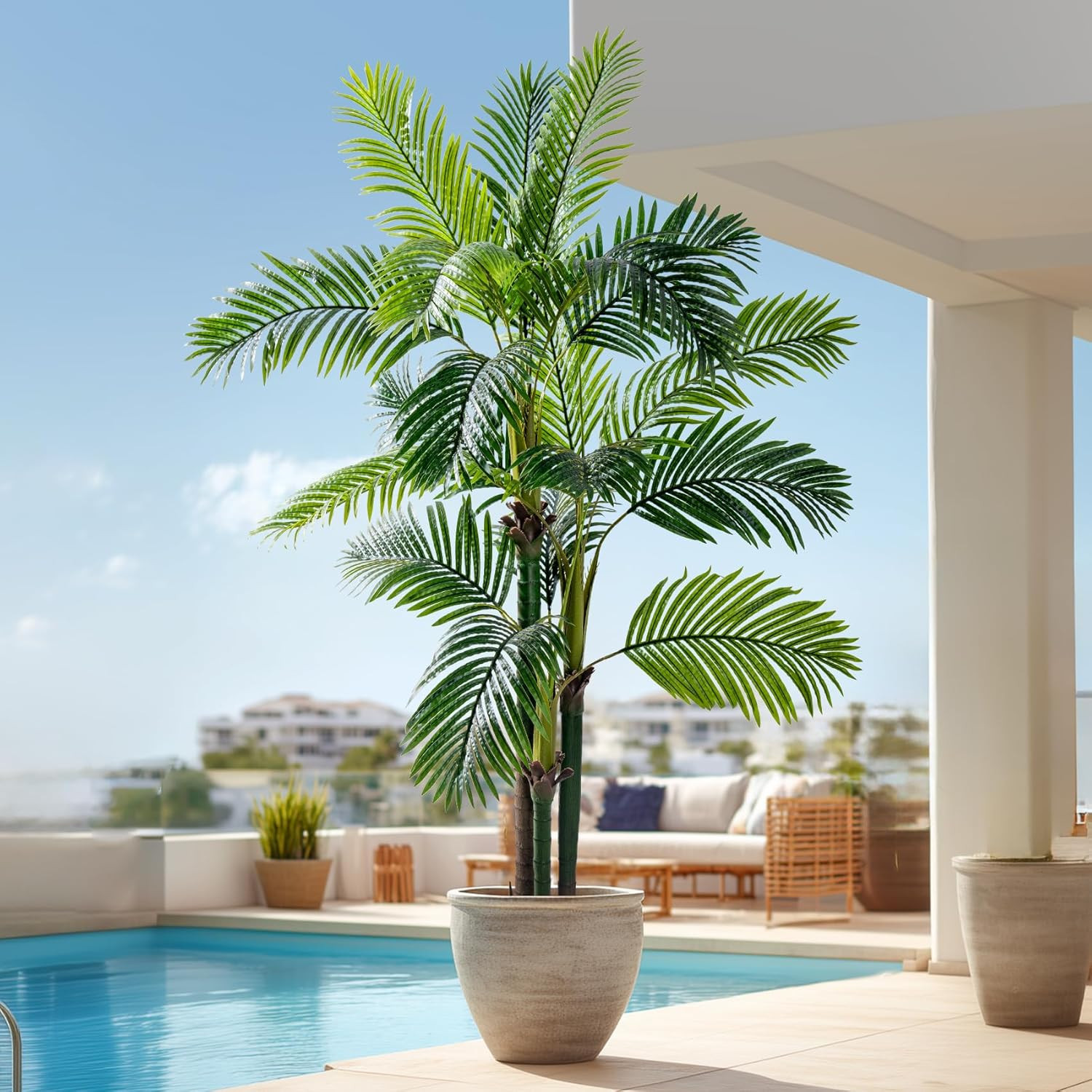 6.2FT Faux Phoenix Palm Tree – Tropical Indoor/Outdoor Decor for Home & Garden