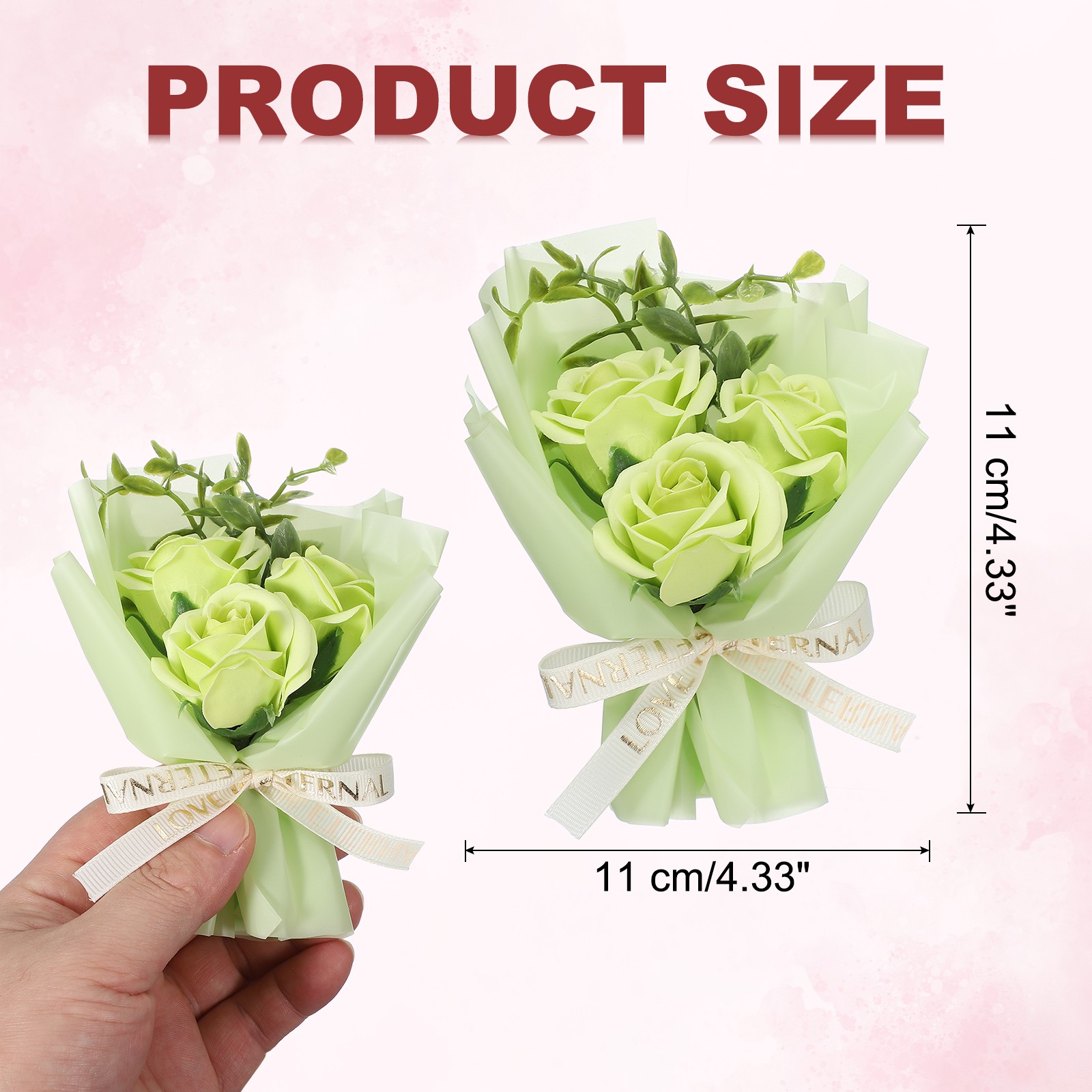 Light Green Rose Dried Flower Bouquet, Car Vent Clip Scent Diffuser, Style 5