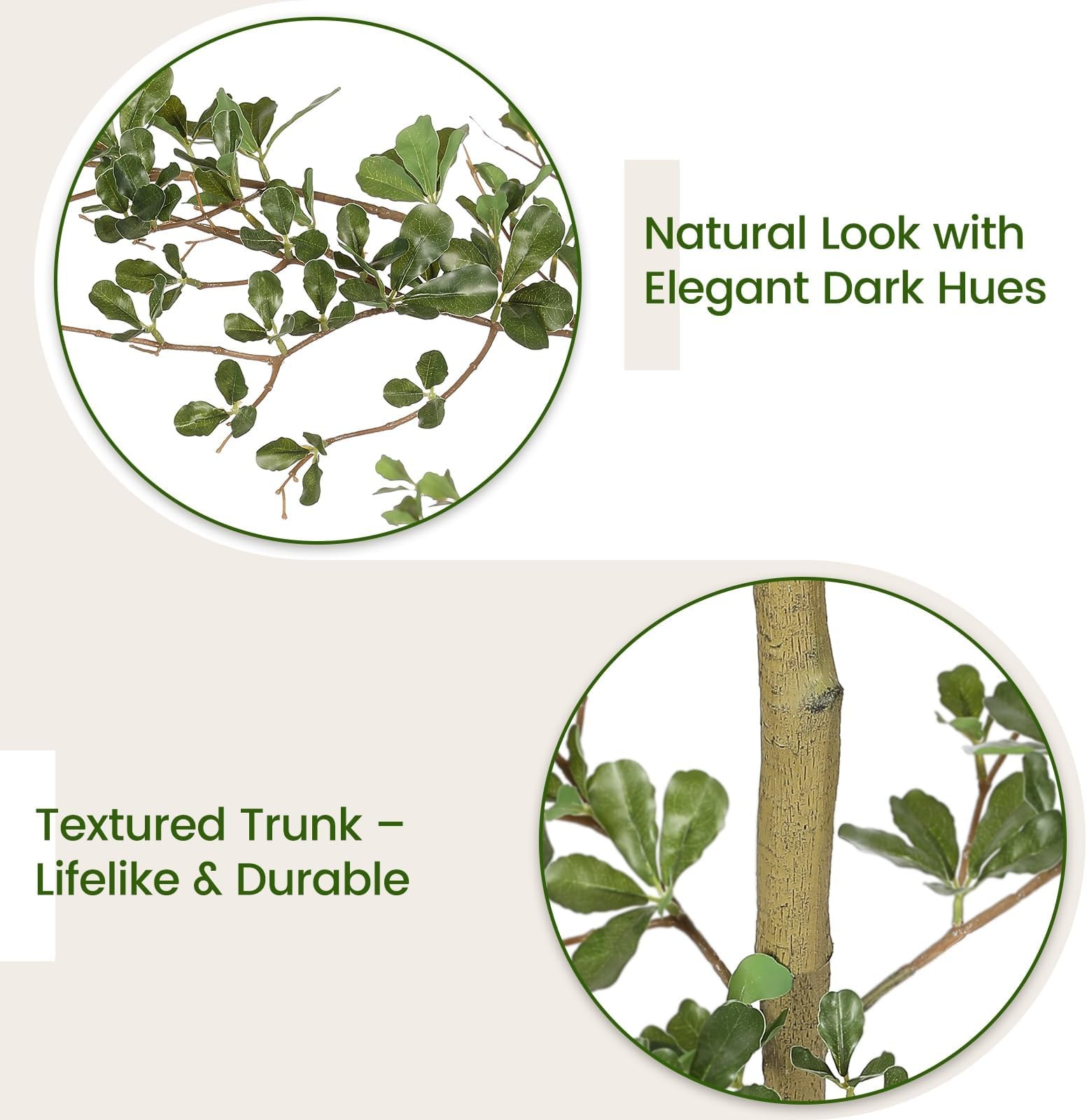 FEELEAD Faux Black Olive Tree 7ft with Natural Branches and Realistic Leave |…