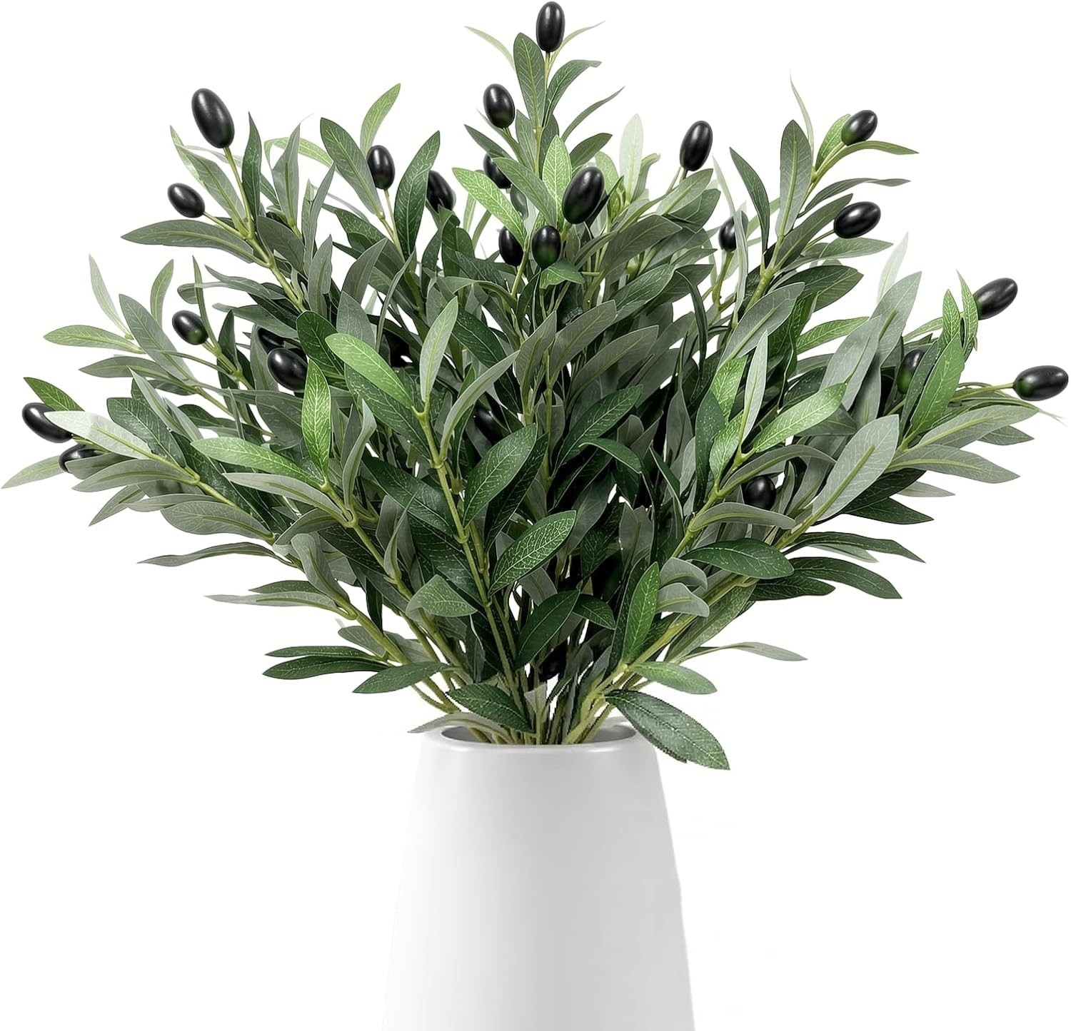 5 Pcs 17 Inch Artificial Olive Branches with Lifelike Olives Fake Greenery Ol…
