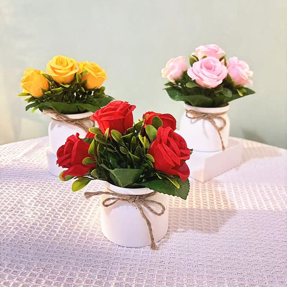 15cm Artificial Bonsai with Lifelike Petals for Indoor Table Decor