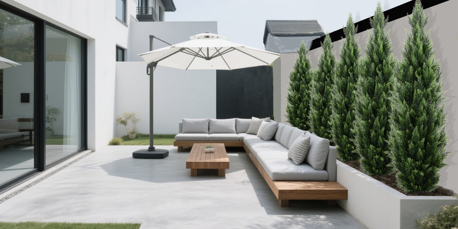 150cm TwoColor Detachable Cypress Tree Artificial Plant Home Garden Decor 2 Pack